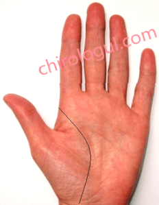 linie a vieții subțire, slabă